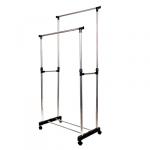 VETTA Вешалка напольная двойная,  телескоп.,  на колесах,  металл,  пластик,  80x42x80(160) см