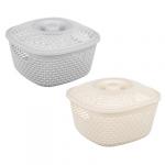 VETTA Корзинка универсальная с крышкой Соты, пластик, 20x20x14 см, 2 цвета