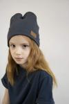 Шапка трикотажная Ушки графит
