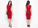 Платье жен. красный  72%ПЭ/24%Вискоза/4%ПУ