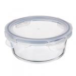 VETTA Контейнер для продуктов на защелках 600мл круглый, жаропрочное стекло