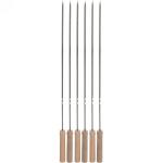 Набор шампуров 6 шт с деревянными ручками, длина 48 см, ширина 5 мм