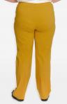 Брюки с карманами, прямые, из вискозы с эластаном, янтарно-горчичные