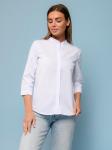 Блуза белая с рукавами 3/4 и воротником-стойка