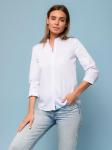 Блуза белая с рукавами 3/4 и воротником-стойка