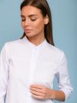 Блуза белая с рукавами 3/4 и воротником-стойка