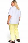 Брюки с карманами, 7/8, из хлопка с эластаном, "лимонный сорбет"