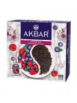 AKBAR Черный чай с малиной и черникой, 100 пак.