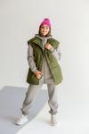 Жилет со стойкой oversize Хаки