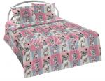 Детское постельное белье Шуйская бязь филин розовый
