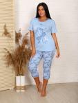 Пижама с бриджами "Стрекозы", голубой (536-1)