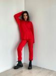 Костюм из мягкого трикотажа с молнией красный