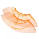 Бахилы стандарт с усиленной резинкой полиэтиленовые оранжевые, 15 пар