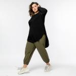 Брюки - джогеры из крепа с эластаном, хаки.