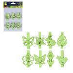 INBLOOM Декор на прищепке,  5 см,  МДФ,  зеленый,  8 дизайнов
