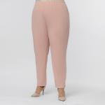 Брюки зауженные, 7/8, из крепа с эластаном, цвет сомон (пудровый)