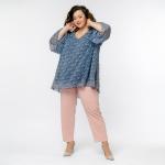 Брюки зауженные, 7/8, из крепа с эластаном, цвет сомон (пудровый)