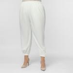 Брюки - джогеры из крепа с эластаном, белые