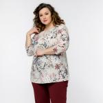 Блуза базовая, принт пудровый