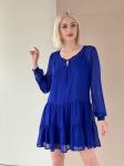 Двойное платье из шифона в цвете "кобальт"