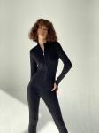 Комбинезон трикотажный облегающий чёрный