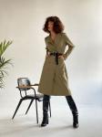 Двубортное платье-жакет в цвете хаки