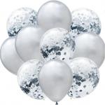 Воздушные шары "Конфетти" Silver 10шт
