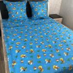 Детское постельное белье Шуйская бязь пчелки голубые