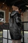 Куртка женская oversize (деми) черный блеск