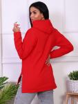 Толстовка с капюшоном, футер с лайкрой, красный (844-3)