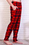 Брюки мужские Клетка-бордо