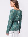 Блузка из  вискозы с трендовым принтом "цепи"