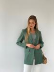 Жакет удлинённый из микровельвета в цвете "папоротник"