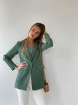 Жакет удлинённый из микровельвета в цвете "папоротник"