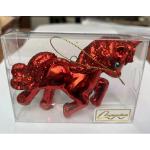 Ёлочная игрушка "Сказочный единорог" 9*3*10 см, красный