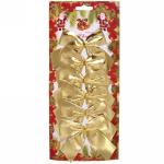 *Бант на ёлку "Золотой шик" 9*7см (набор 6шт)