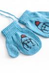 Варежки детские морж голубой