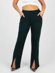 Брюки “Стиль” с разрезом темно-зеленый