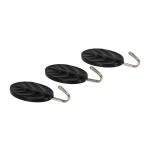 Набор крючков на клеевой основе, пластик, 3 шт, 7*3 см, черный MARMITON