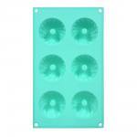 Форма силиконовая Кексы с отверстием, 6 ячеек, 29,5*17*3,5 см, цвет в ассортименте MARMITON