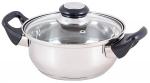 Кастрюля с крышкой BAK-S-01, 1,4 л, 0,3 мм, ручки бакелит, одинарное дно, нерж. сталь 985886 Mallony