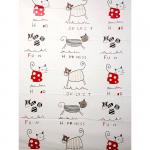 Haiba Штора для ванной комнаты, 180-180 см, 12 колец, полиэтилен, белый/коты, HB75062