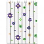 Haiba Штора для ванной комнаты, 180-180 см, 12 колец, полиэтилен, белый/цветы, HB75060