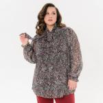 Блуза из шифона с воротником "аскот", шифон травяной