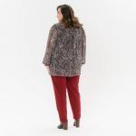 Блуза из шифона с воротником "аскот", шифон травяной