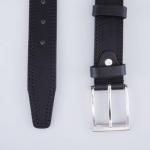 003704020-11 Ремень кожаный гладкий черный