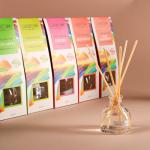 LADECOR Аромадиффузор с палочками, 50мл,6 ароматов лемонграсс,орхидея,фрукты,литчи, яблоко,грейпфрут