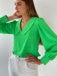 Блуза с отложным воротником салатовая