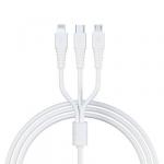 BY Кабель для зарядки 3 в 1 Классика iP/Micro USB/Type-C, 1м, 3A, белый