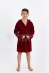 Халат махровый детский капюшон Бордо
